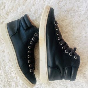 UGG Black Leather Sneakers